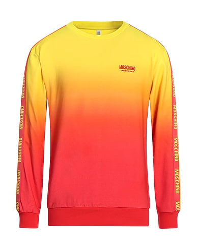 [S] MOSCHINO YELLOW SWEATSHIRT FLEECE MULTICOLOUR PATTERN LONG SLEEVES, 231V6A170744211215 (SM904)