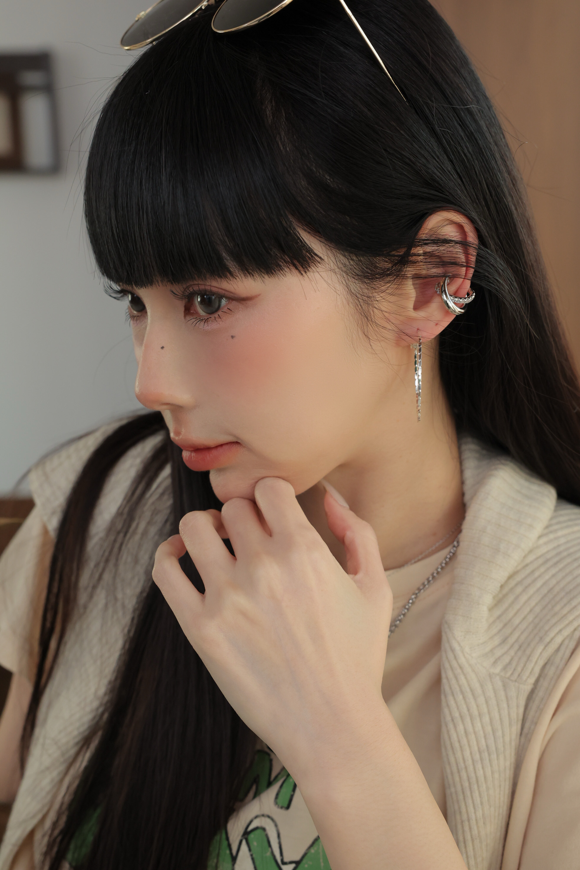 壓紋圓圈圈耳環 HA87