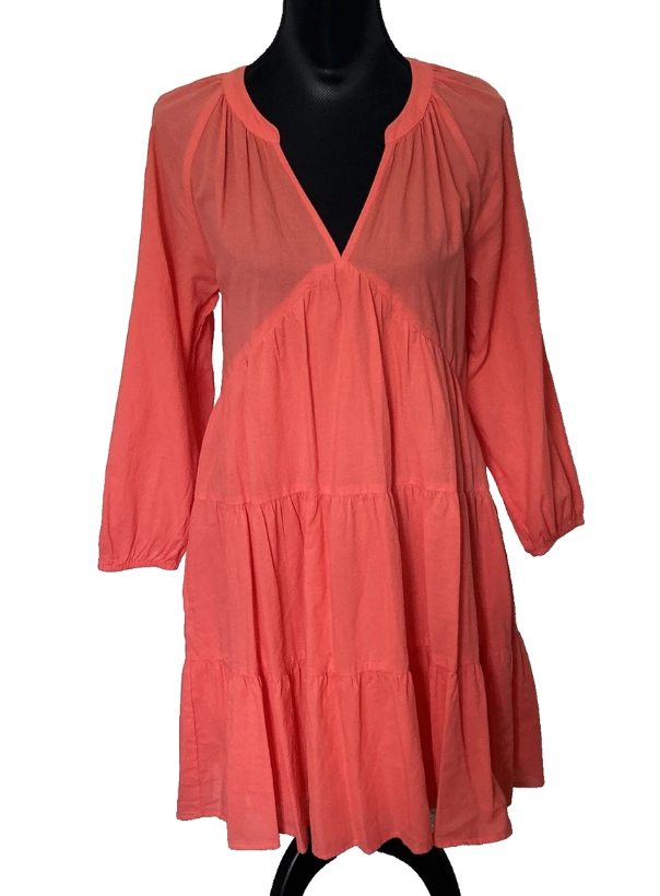 [S] DKNY RAGLAN SLEEVE TIERED DRESS,BCH CORAL, DJ4D9021-8CL [FINAL SALE] (SD1000)