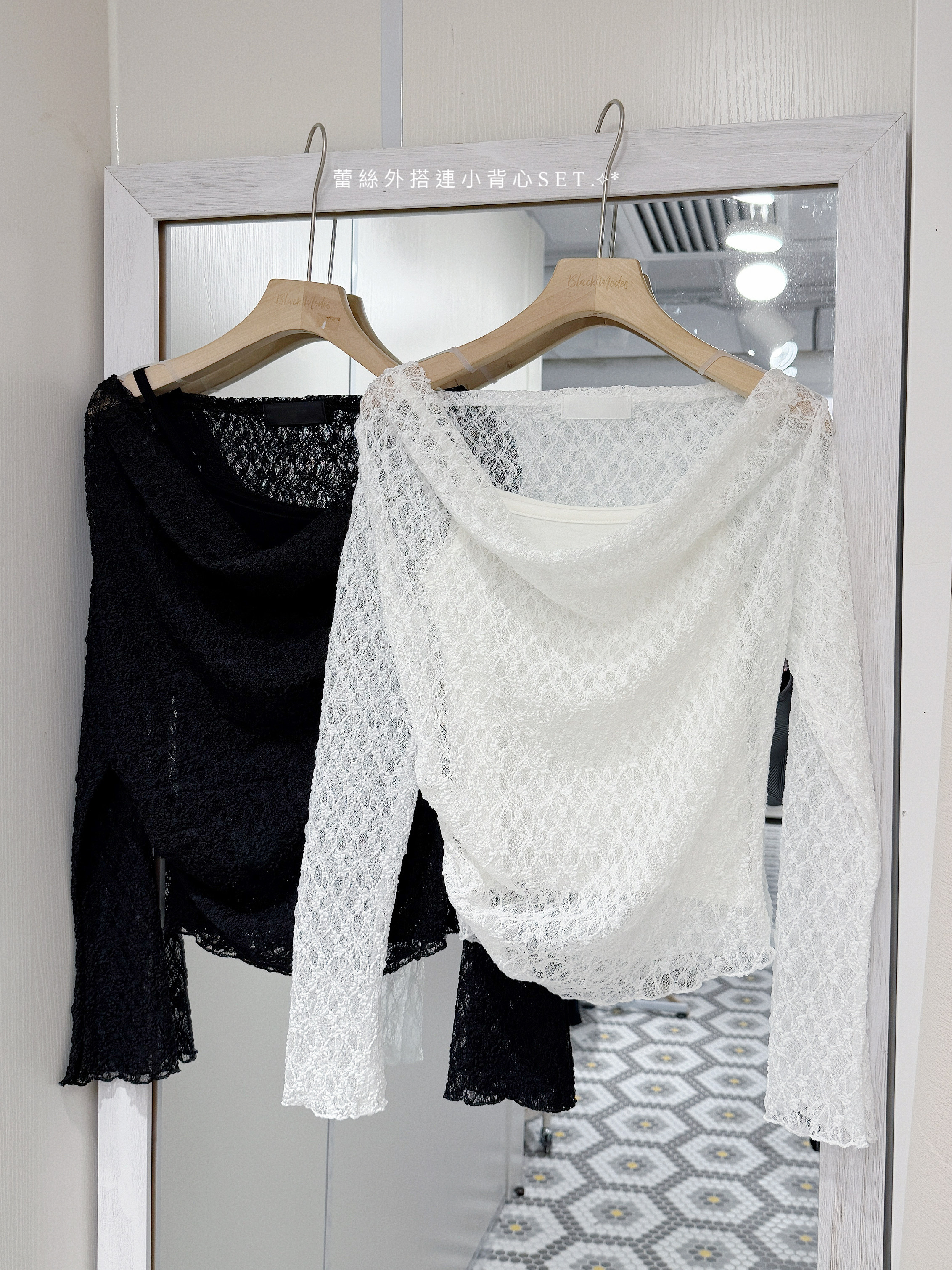 S0236｜韓系高質蕾絲假兩件上衣ᥫ᭡.ִֶָ𓂃