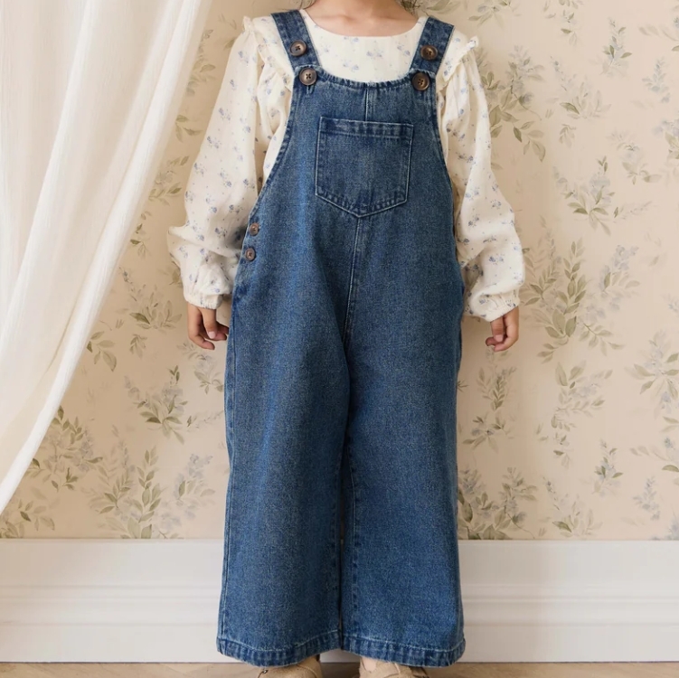 （預購）JAMIEKAY 牛仔單口袋吊帶褲 Amandine Pant - Josie Floral Denim