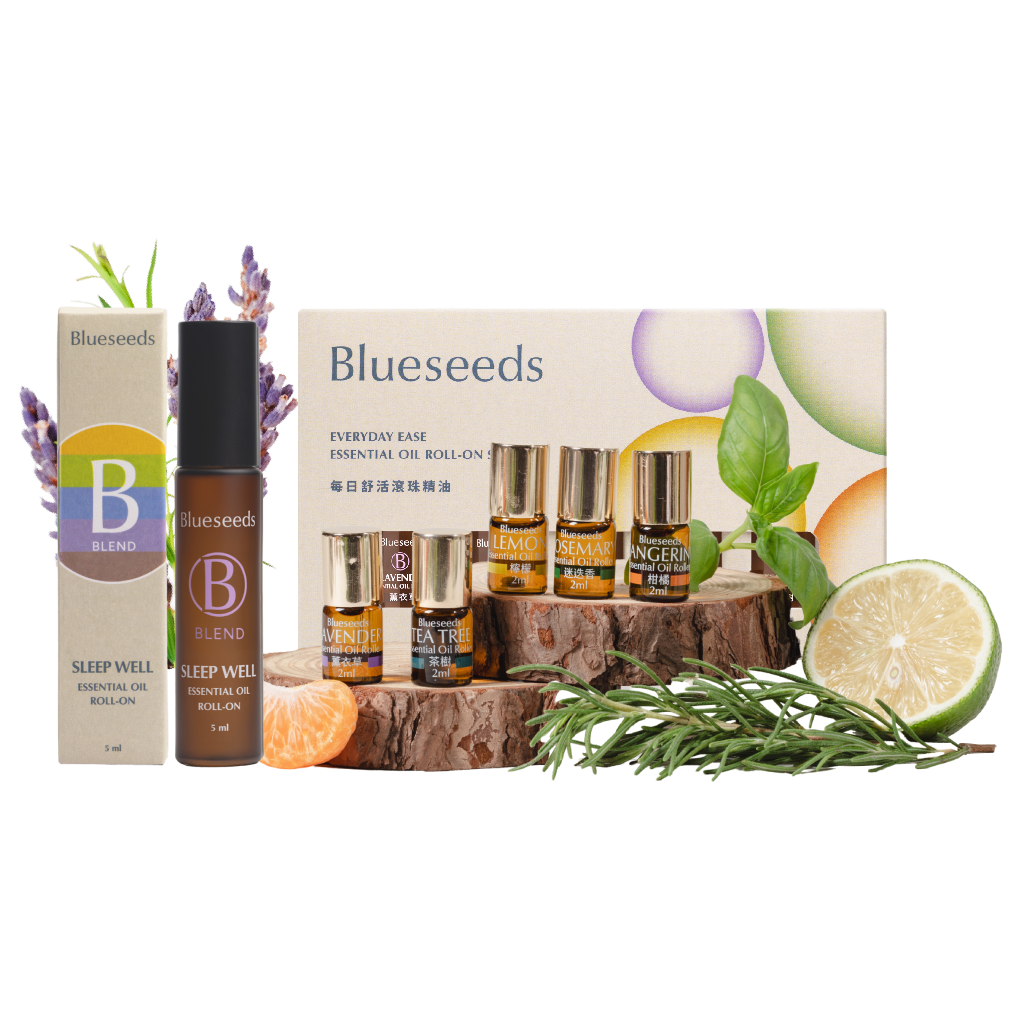 【好眠推薦】輕芳療 舒眠複方滾珠精油 5ml + 每日舒活滾珠按摩精油 5 支組 ( 薰衣草/柑橘/茶樹/迷迭香/檸檬 )