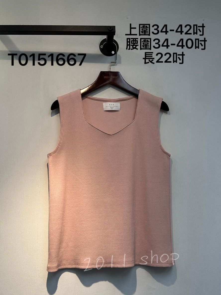 微V領暗條紋背心  上圍34-42吋  腰圍34-40吋 長22吋    T0151667