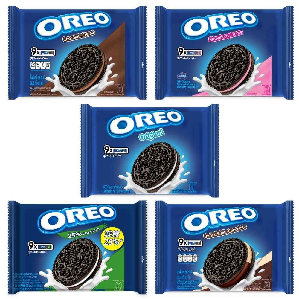 （箱購）OREO奧利奧 夾心餅乾 隨手包 (經典香草/巧克力/草莓/減甜/黑白巧克力) x 12袋/箱