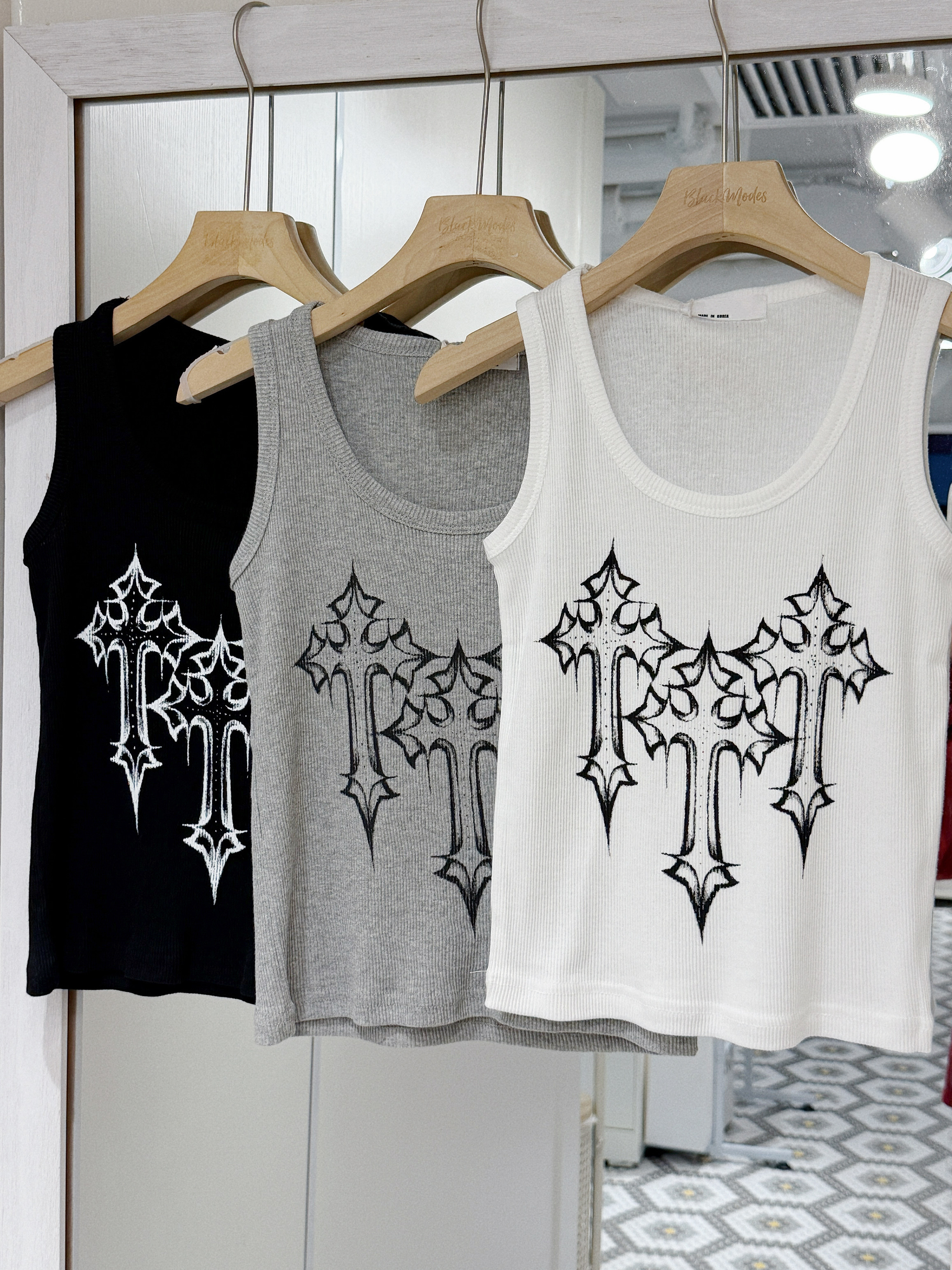 V0147｜型格感⋆♱ 超酷三大十字架LOGO背心