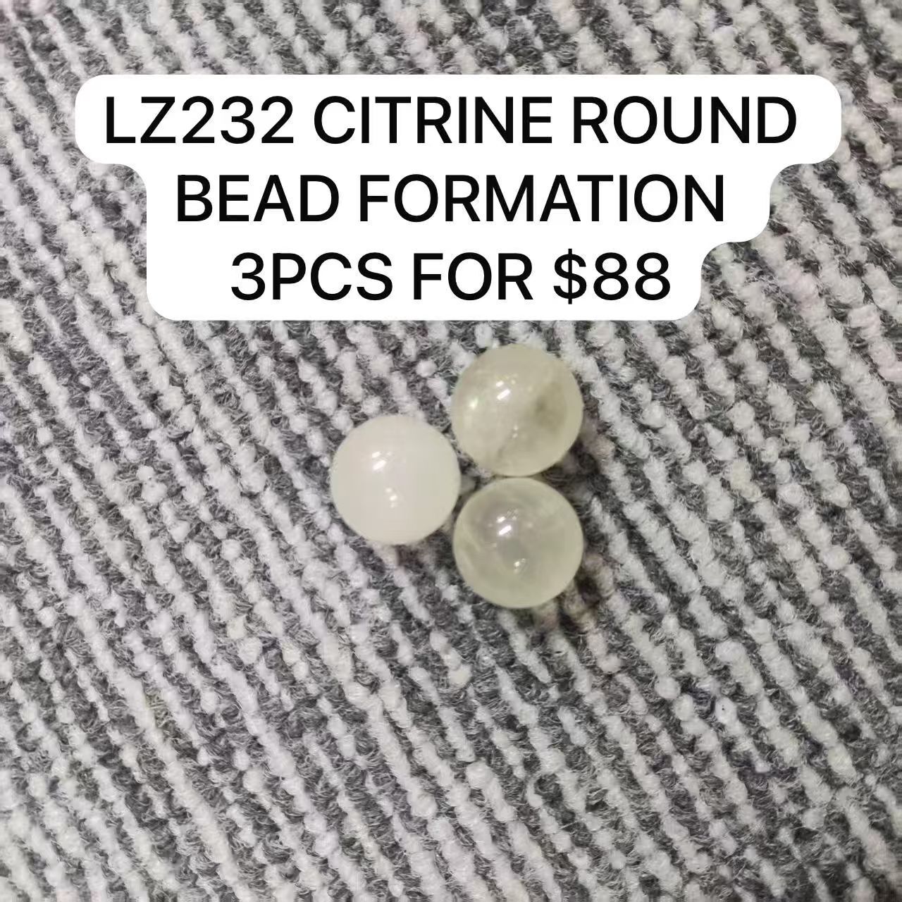 3 LZ232 CITRINE ROUND BEAD FORMATION