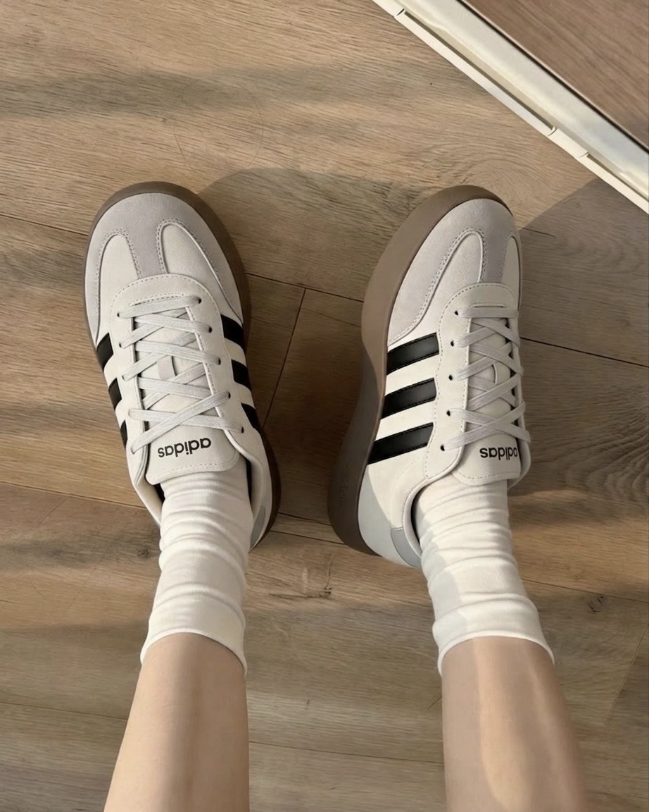 ADIDAS BARREDA 淺米灰色 白灰 德訓鞋