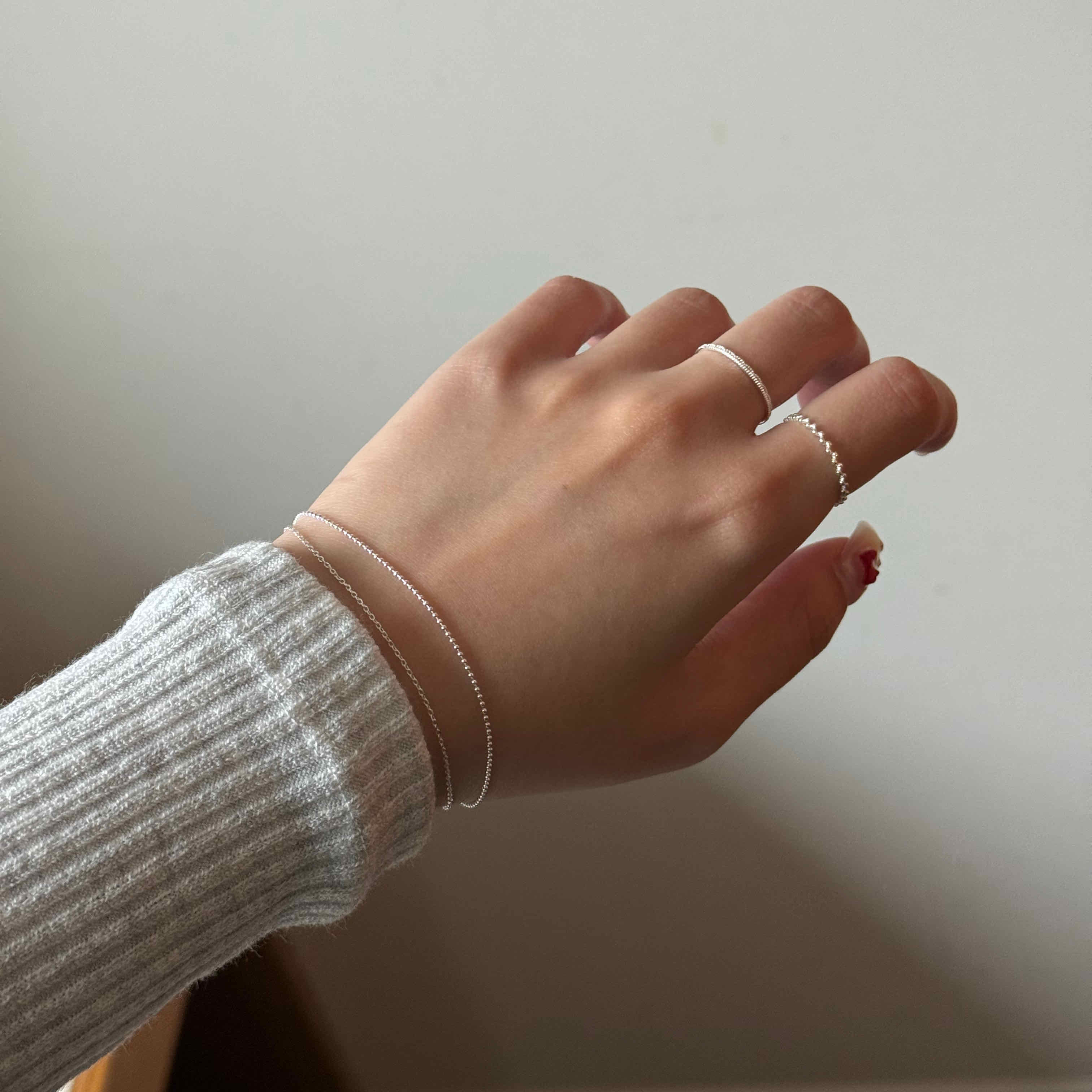 🇰🇷925 silver 珠珠雙層細手鍊