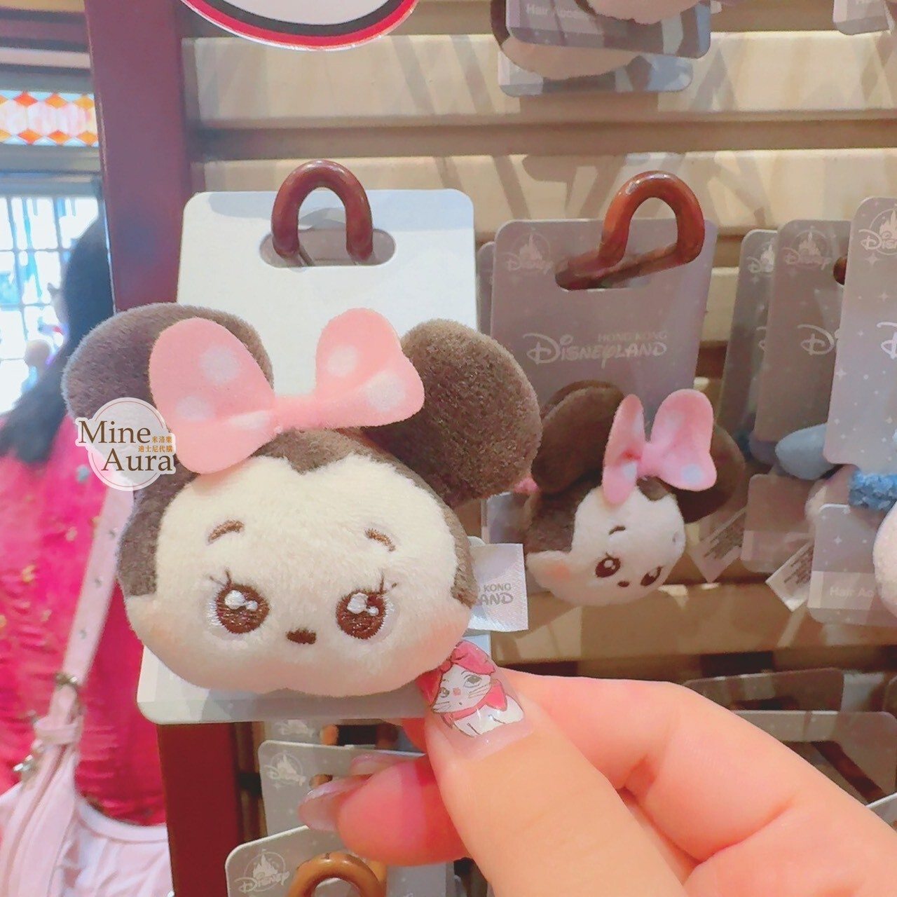 米妮 Minnie 絨毛大頭造型 髮束 髮飾 -香港迪士尼樂園