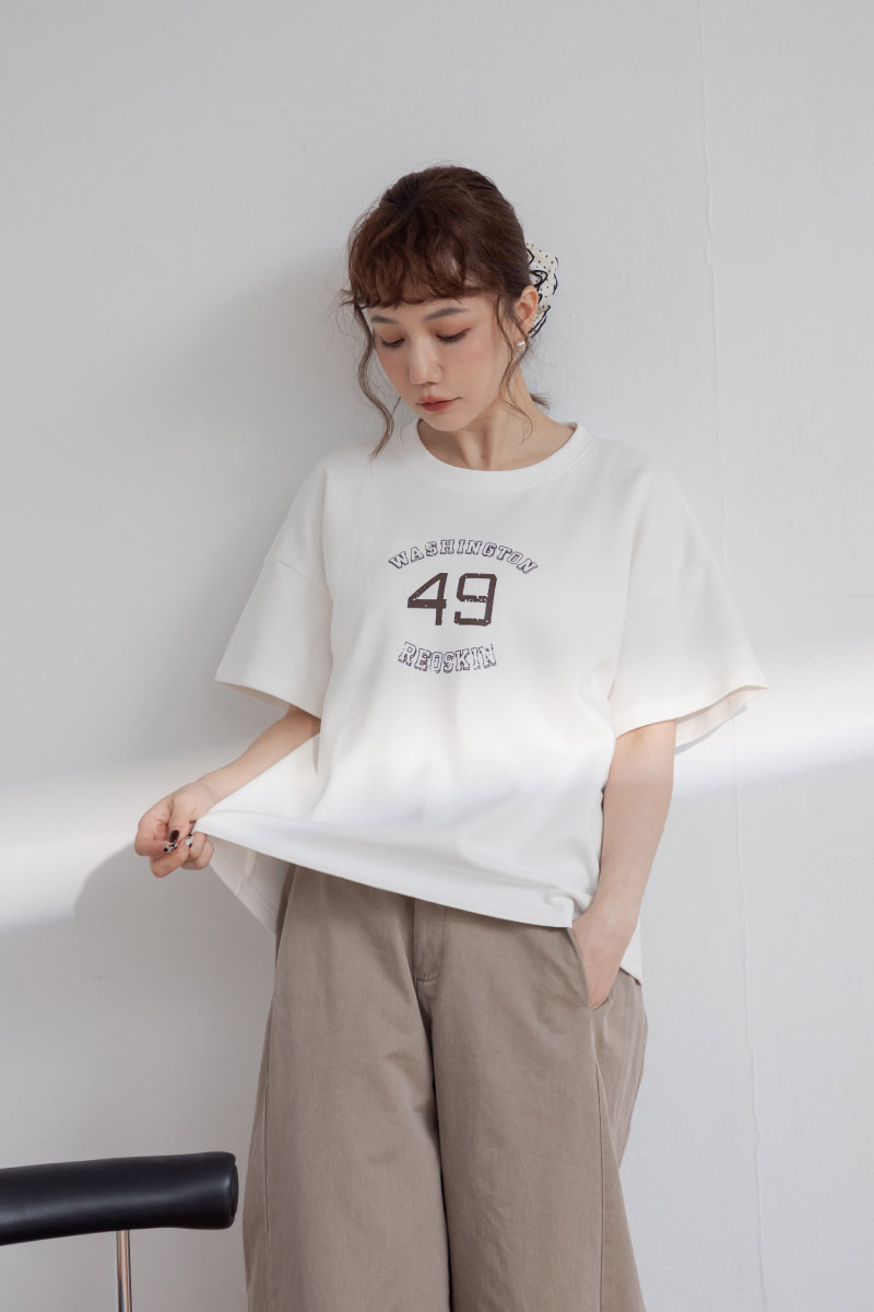 美式數字印花上衣