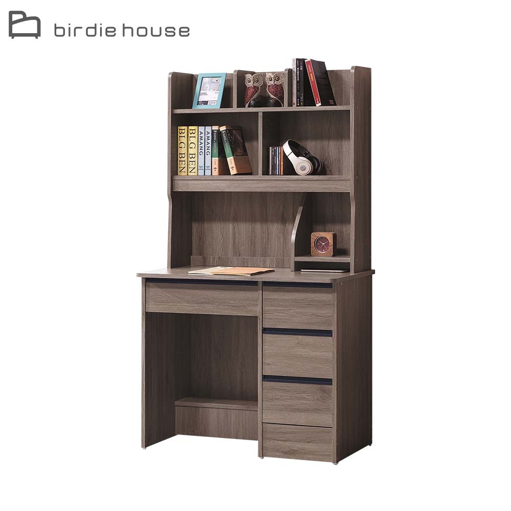 柏蒂家居-康納頓3尺灰橡色書桌/工作桌組(上+下座)