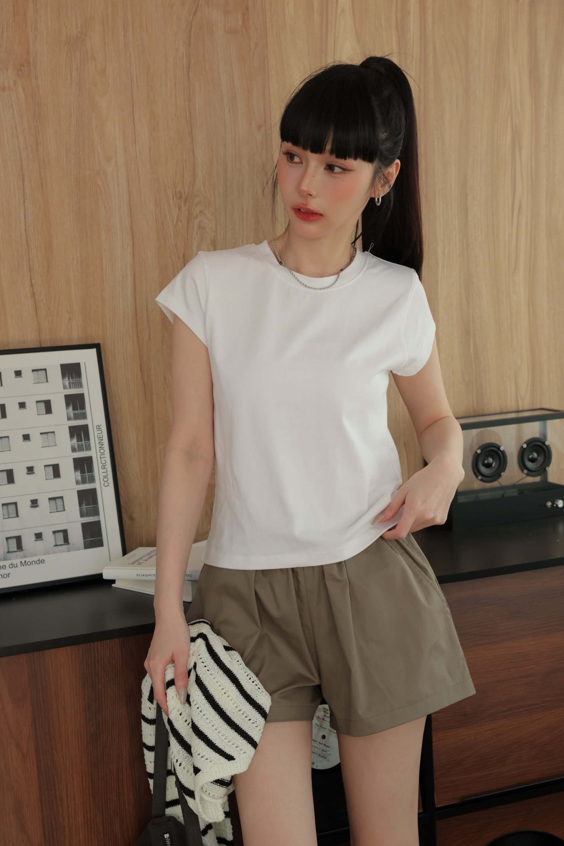 百搭小包袖素T HA10