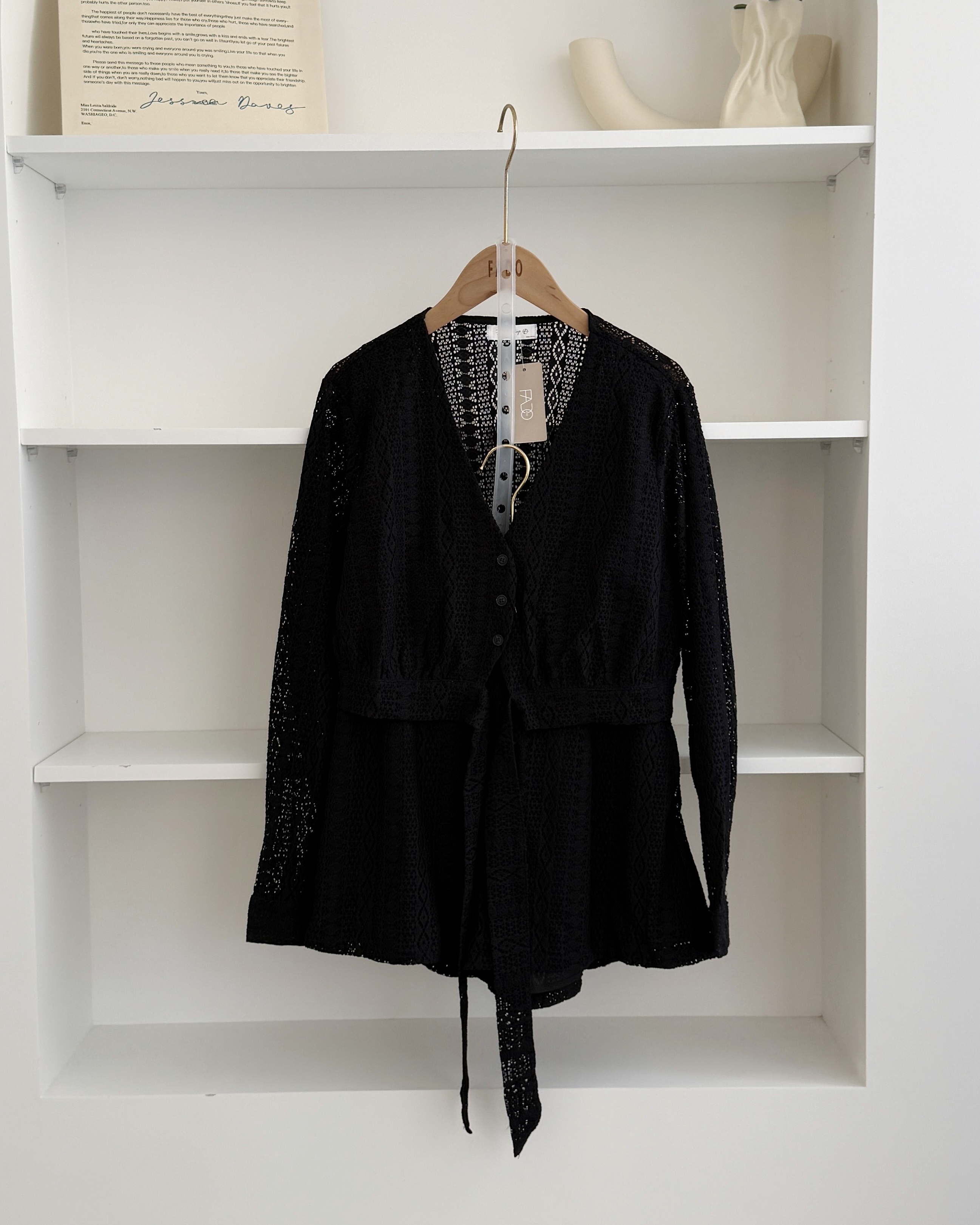 法朵Fado shop｜蕾絲綁結上衣+短褲 9255001 三色