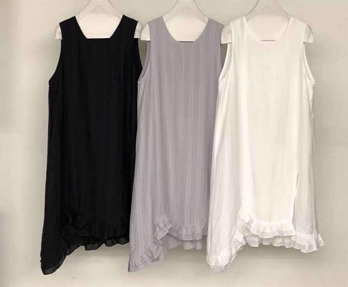 060289 小眾設計款! 不對稱荷葉邊背心洋 - 3 colors