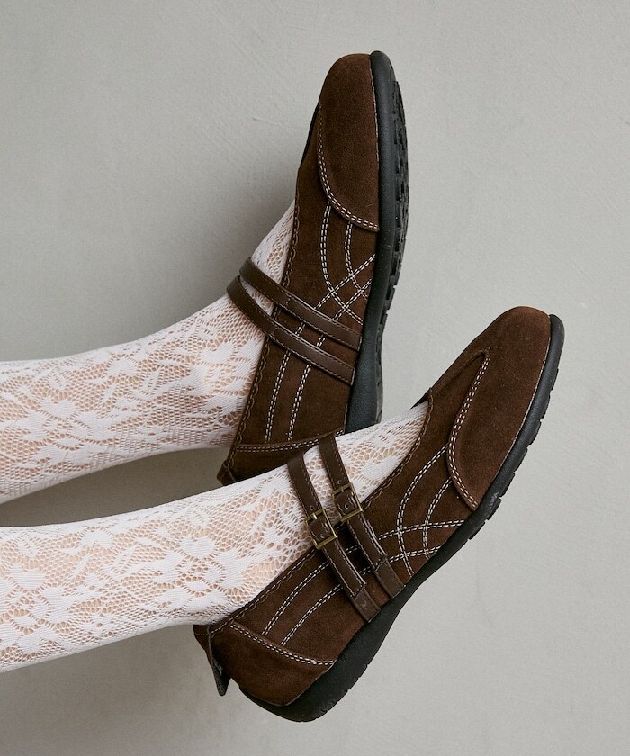 🇯🇵 PUBLUX X MARY QUANT 仿麂皮 外縫線 瑪莉珍 瑪麗珍 涼鞋 運動鞋 休閒鞋 女鞋 / 預購