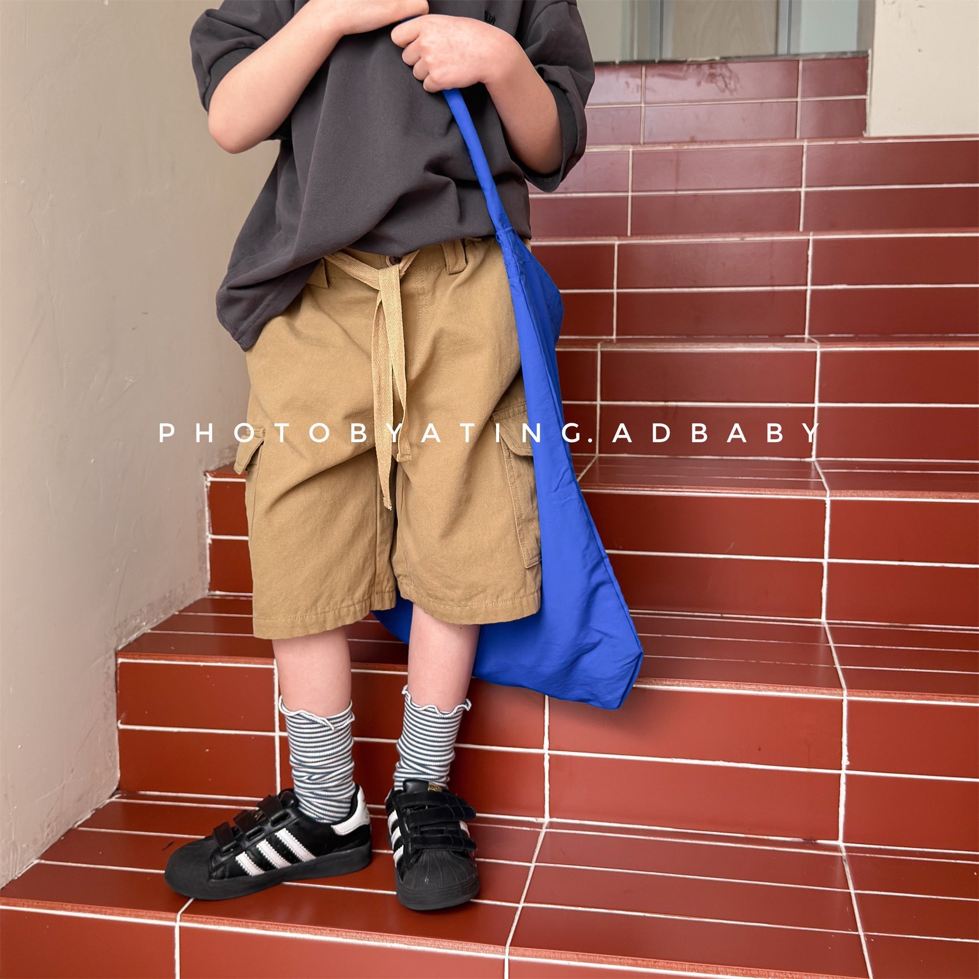 兩色工裝感七分褲