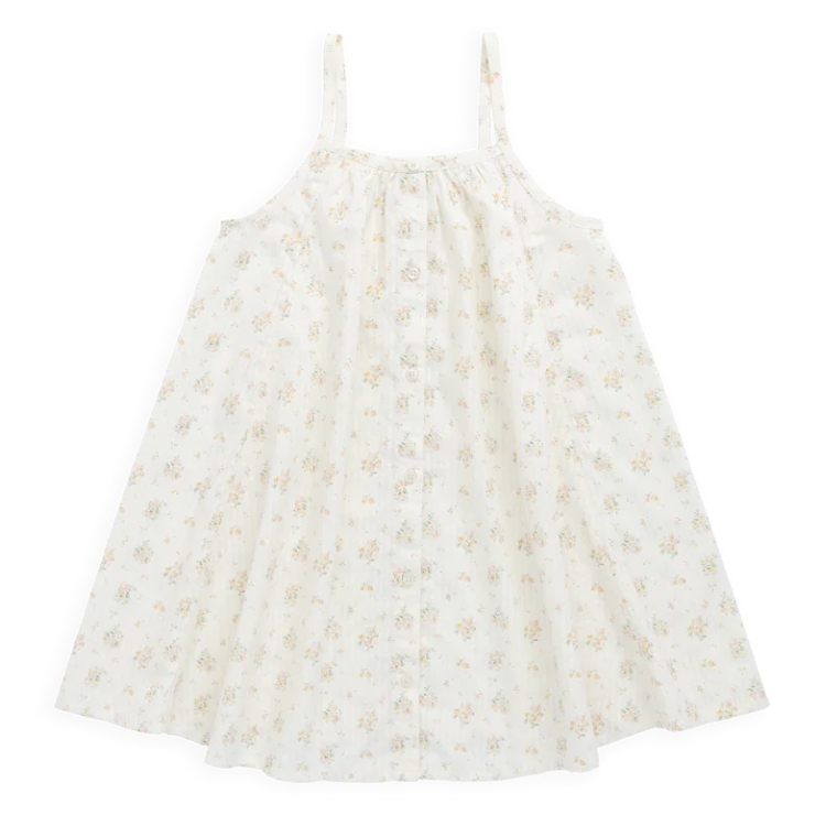 （預購）JAMIEKAY 花卉排釦細肩帶洋裝 Organic Cotton Cosette Dress - Justine Parchment