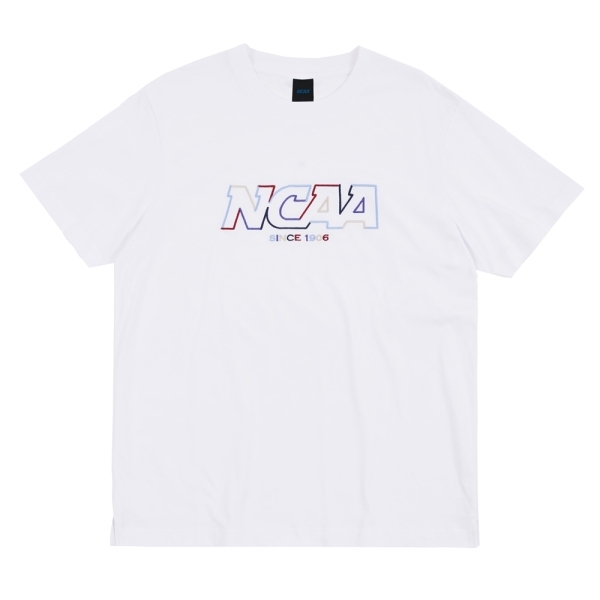 【下殺↘ $399】NCAA 短T 白 彩色 刺繡LOGO 基本款 棉T 中性 7325103400
