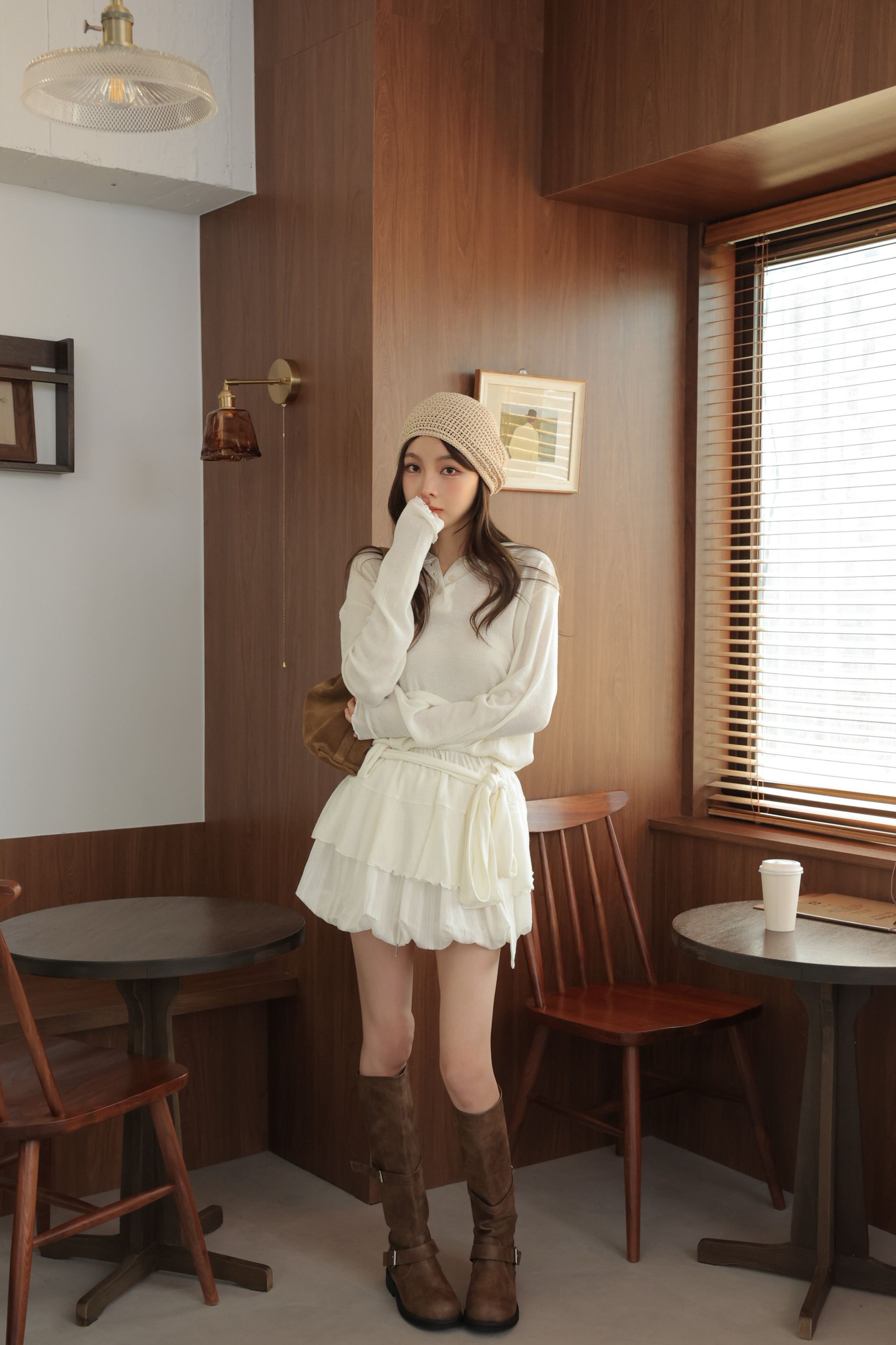 連帽縮口長版上衣 HA27