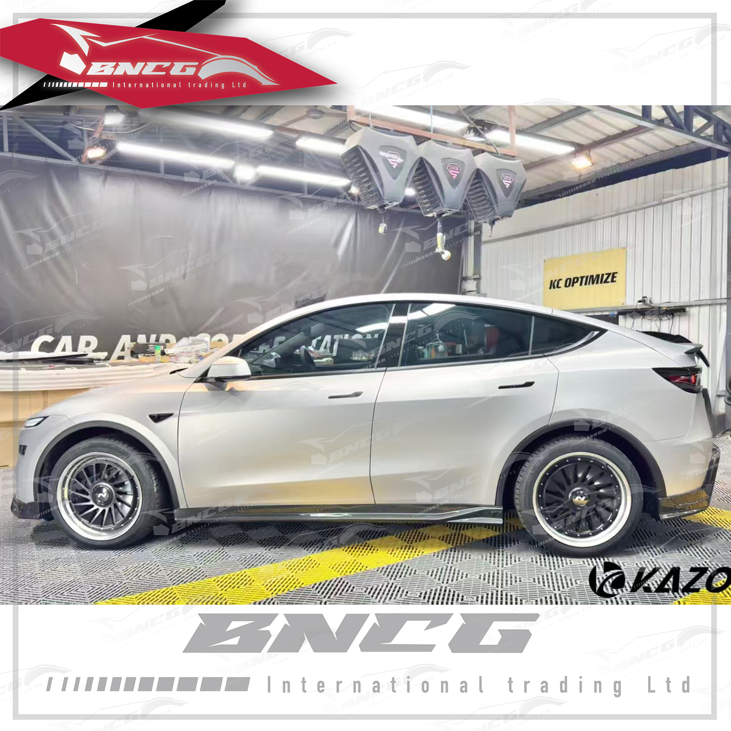 特斯拉 Tesla Juniper Y 改裝 乾碳纖維 空力套件 KAZON款 前導流 後導流 側裙 尾翼