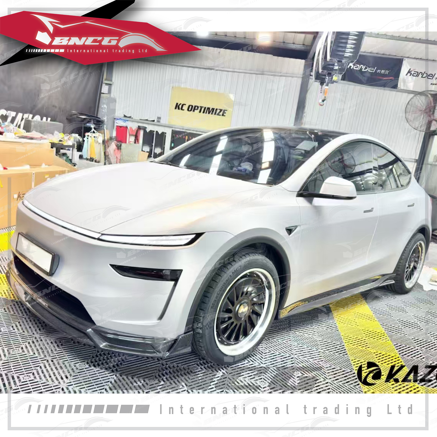 特斯拉 Tesla Juniper Y 改裝 乾碳纖維 空力套件 KAZON款 前導流 後導流 側裙 尾翼