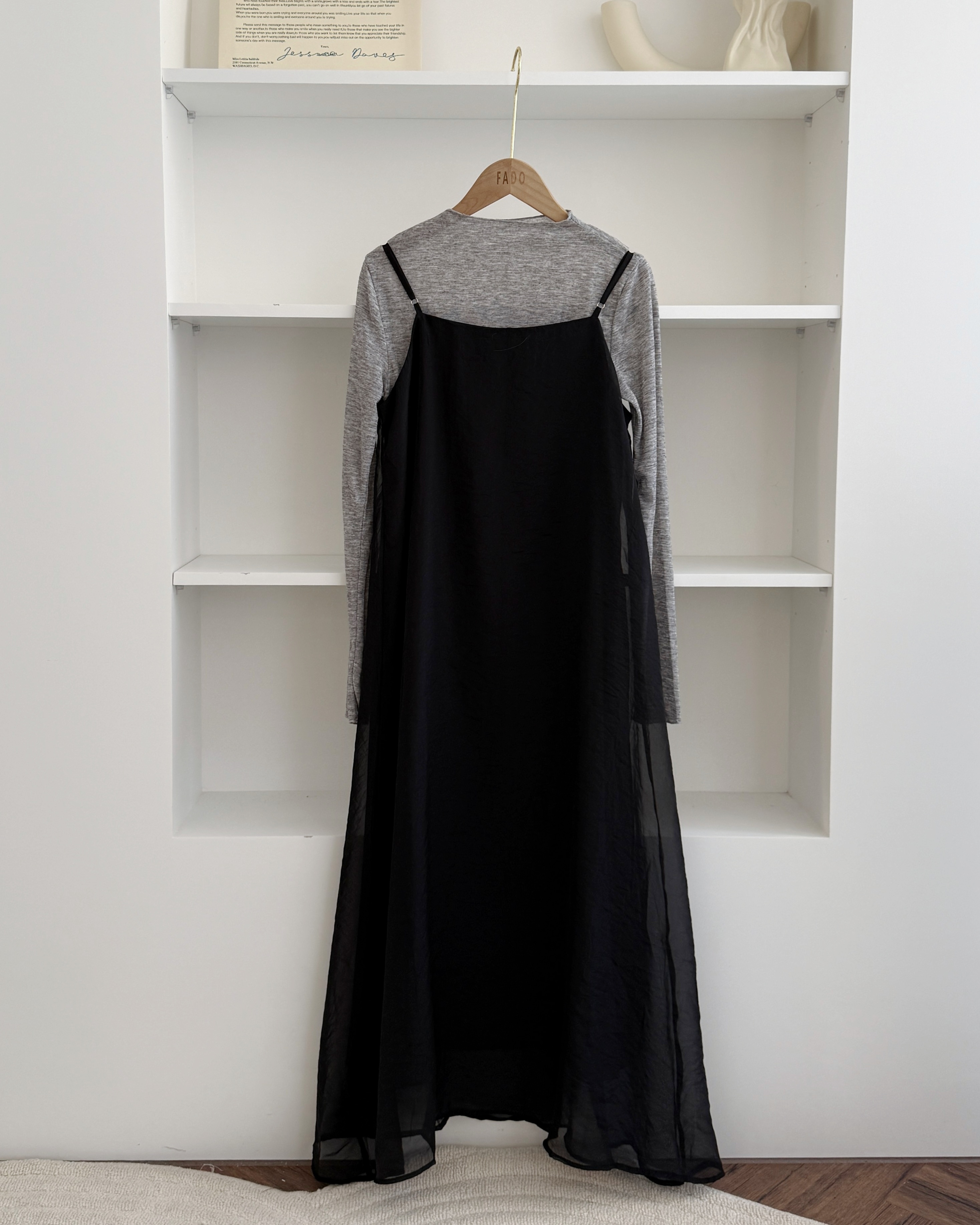 法朵Fado shop｜打底衣+雙層雪紡洋裝set 9385002 三色