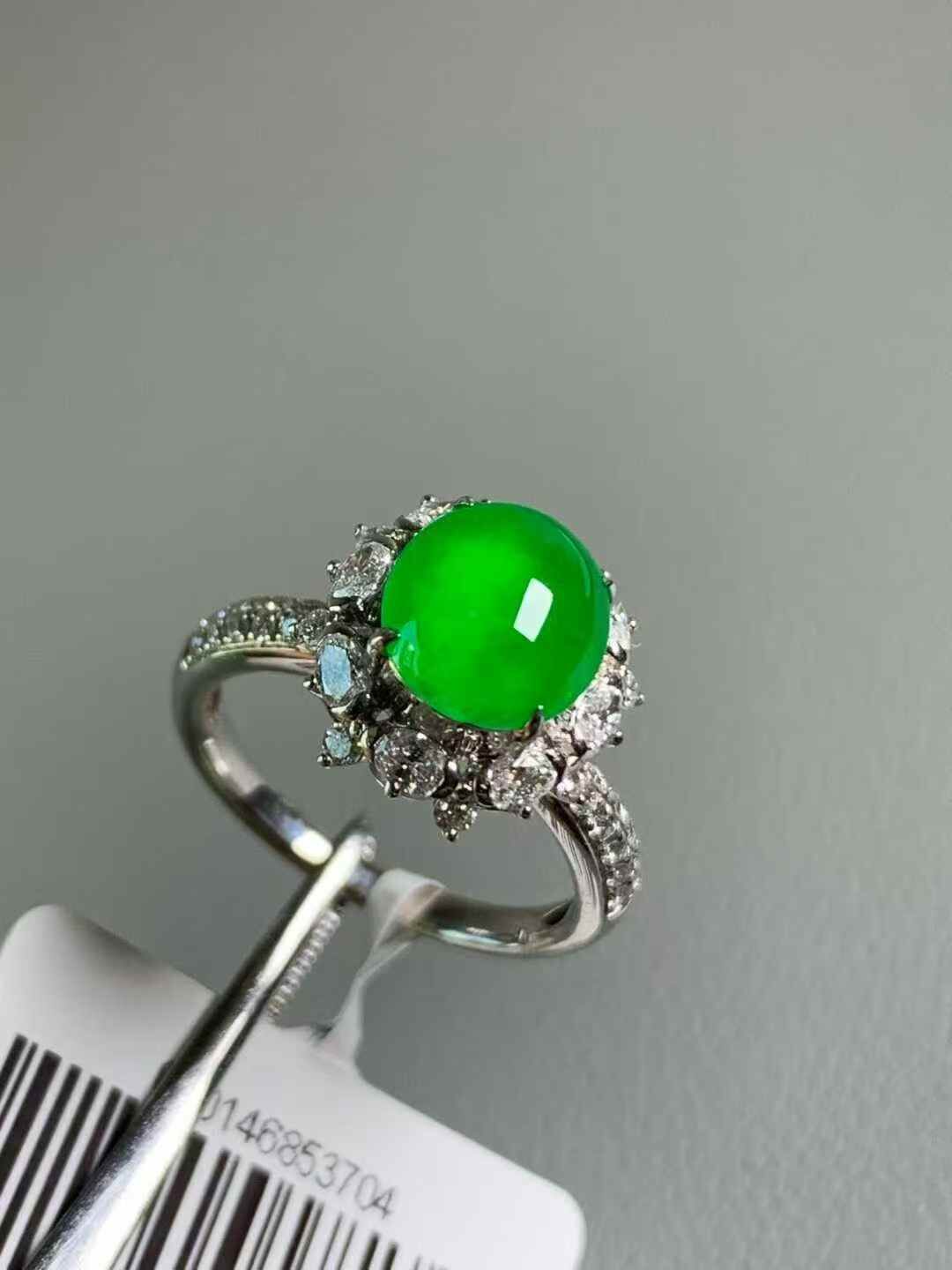 翡翠蛋面戒指,天然翡翠A玉, 緬甸玉, Jade, Jadeite