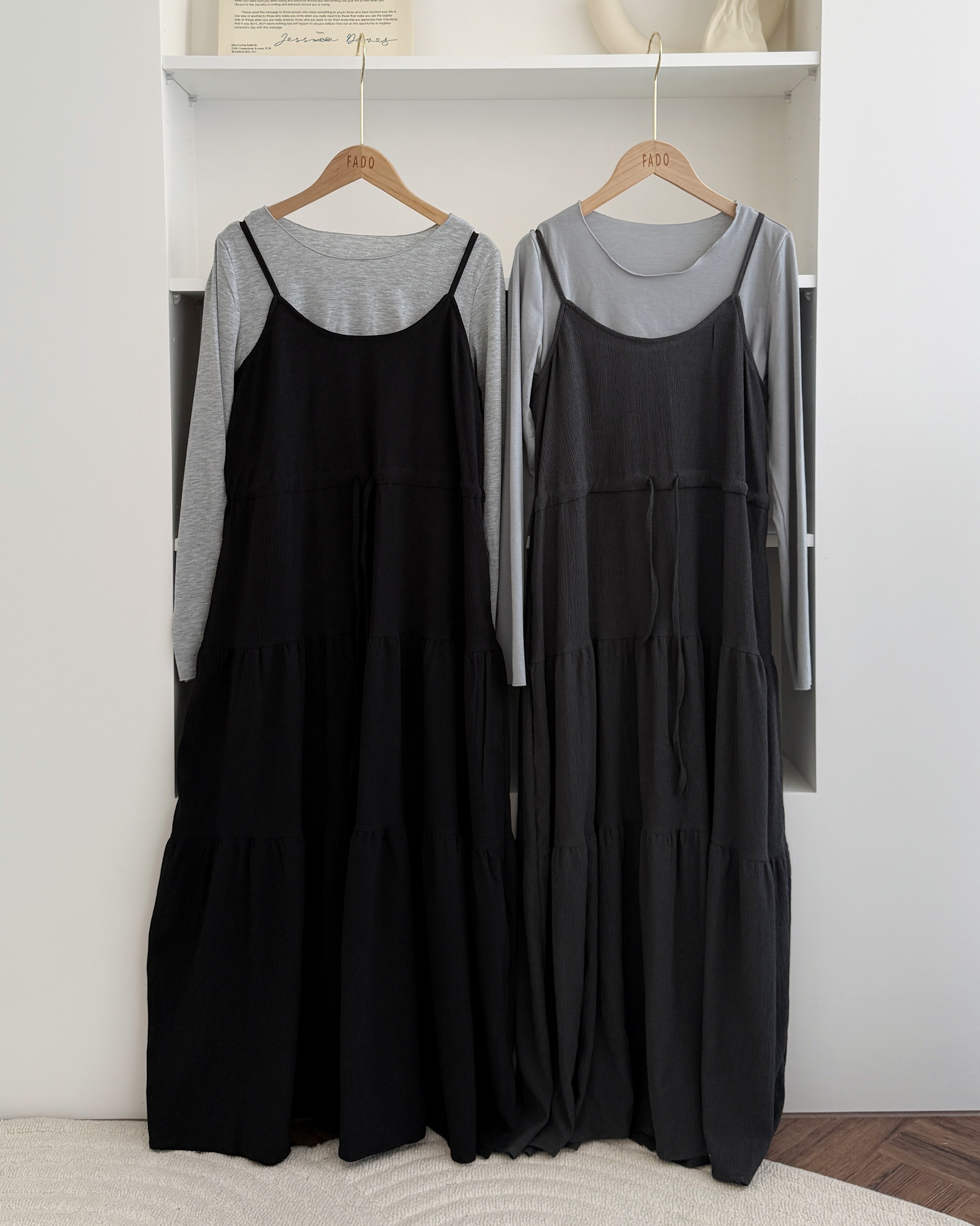 法朵Fado shop｜抽繩吊帶洋裝+打底衣 9785001 兩色