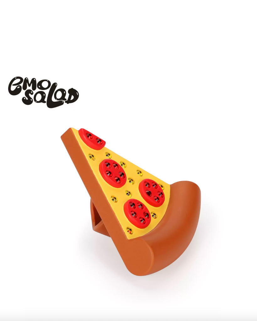 EMOSALAD 3D列印表情包亮鑽Pizza戒指