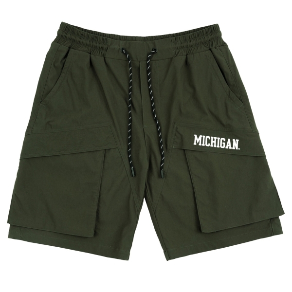 【下殺↘ $599】NCAA 短褲 深綠 密西根 休閒 口袋 工裝褲 男 7325154970
