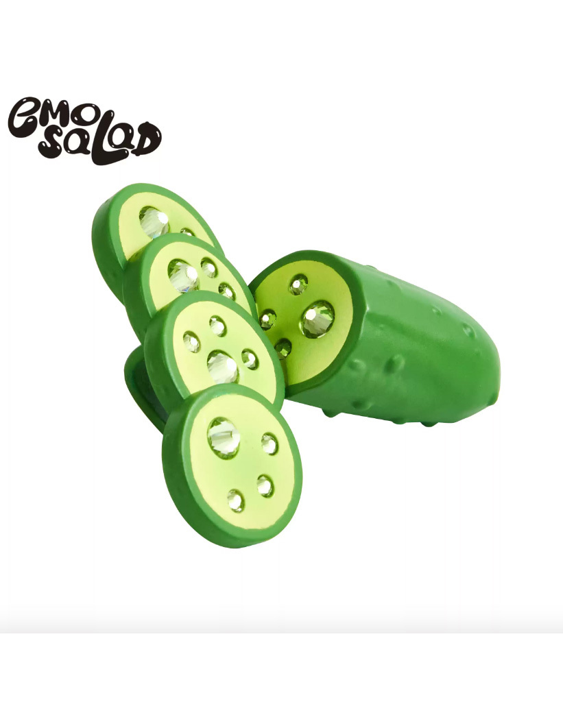 EMOSALAD 3D列印表情包亮鑽黃瓜戒指