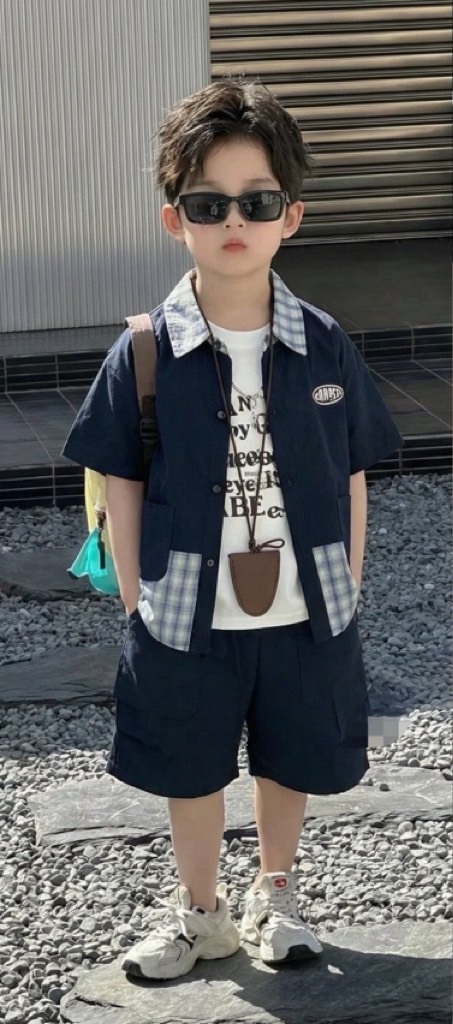 韓系襯衫三件式套裝