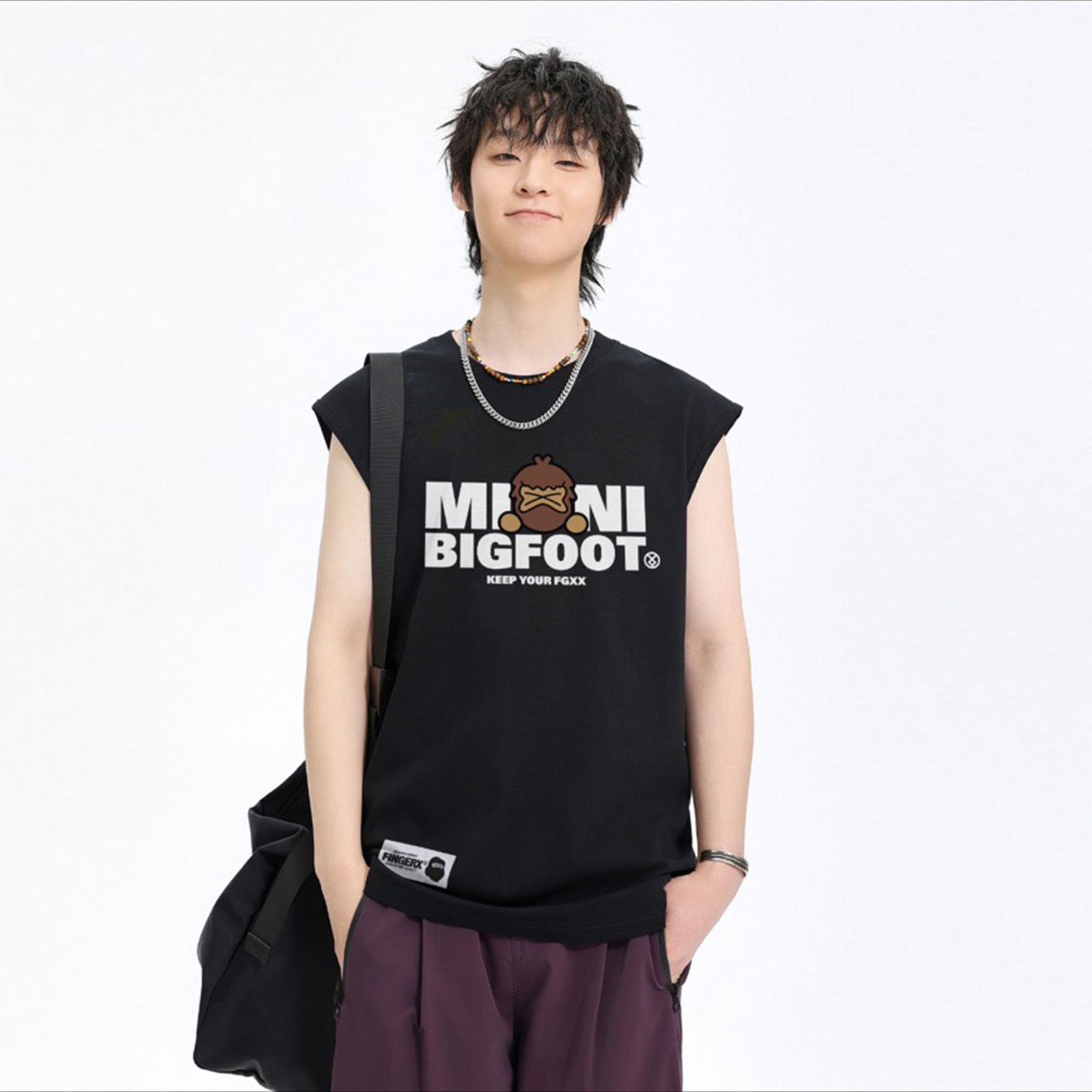 Fingercroxx FGXX  BAPE A BATHING APE 猿人頭 標語 LOGO 無袖 背心 TEE