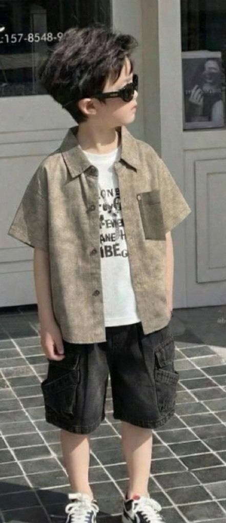 暈染襯衫三件式套裝