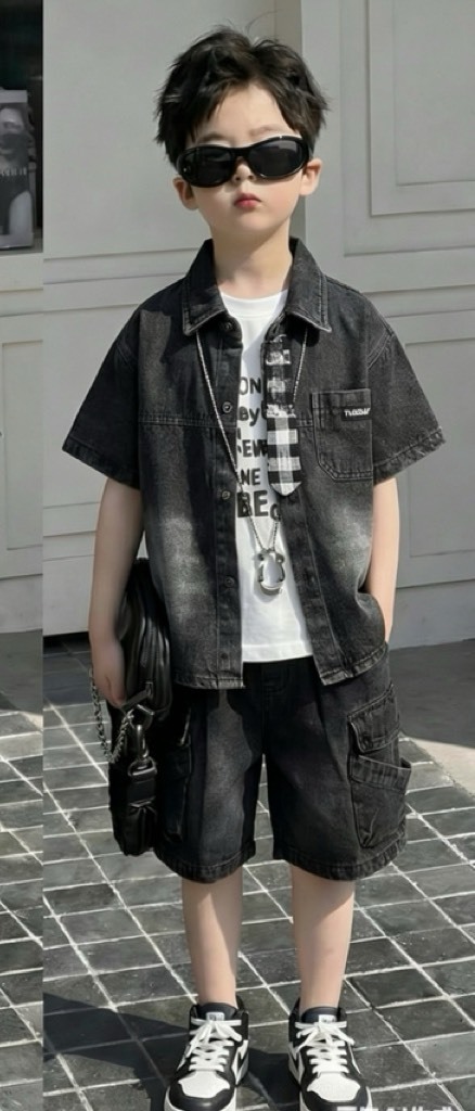 水洗襯衫三件式套裝