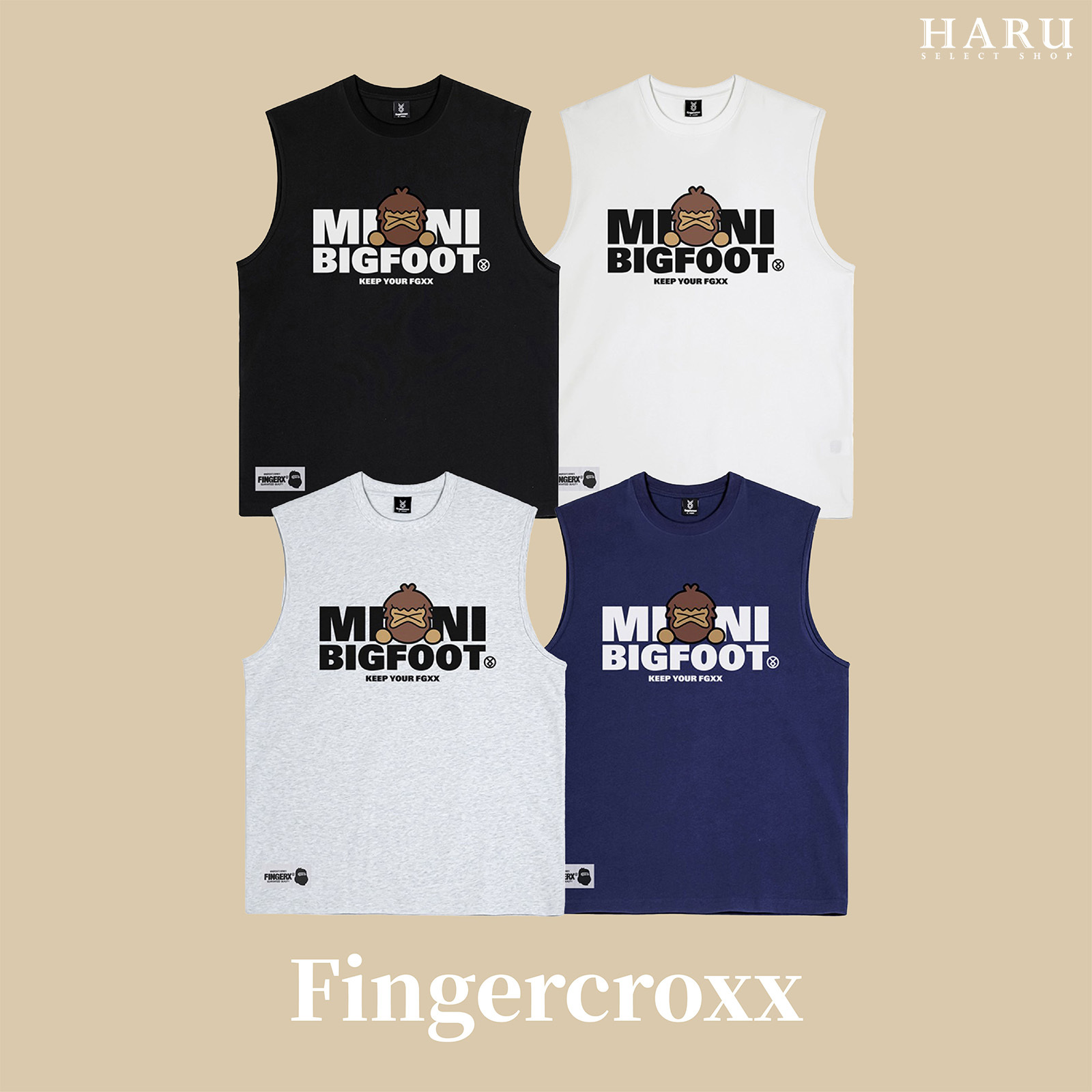 Fingercroxx FGXX  BAPE A BATHING APE 猿人頭 標語 LOGO 無袖 背心 TEE