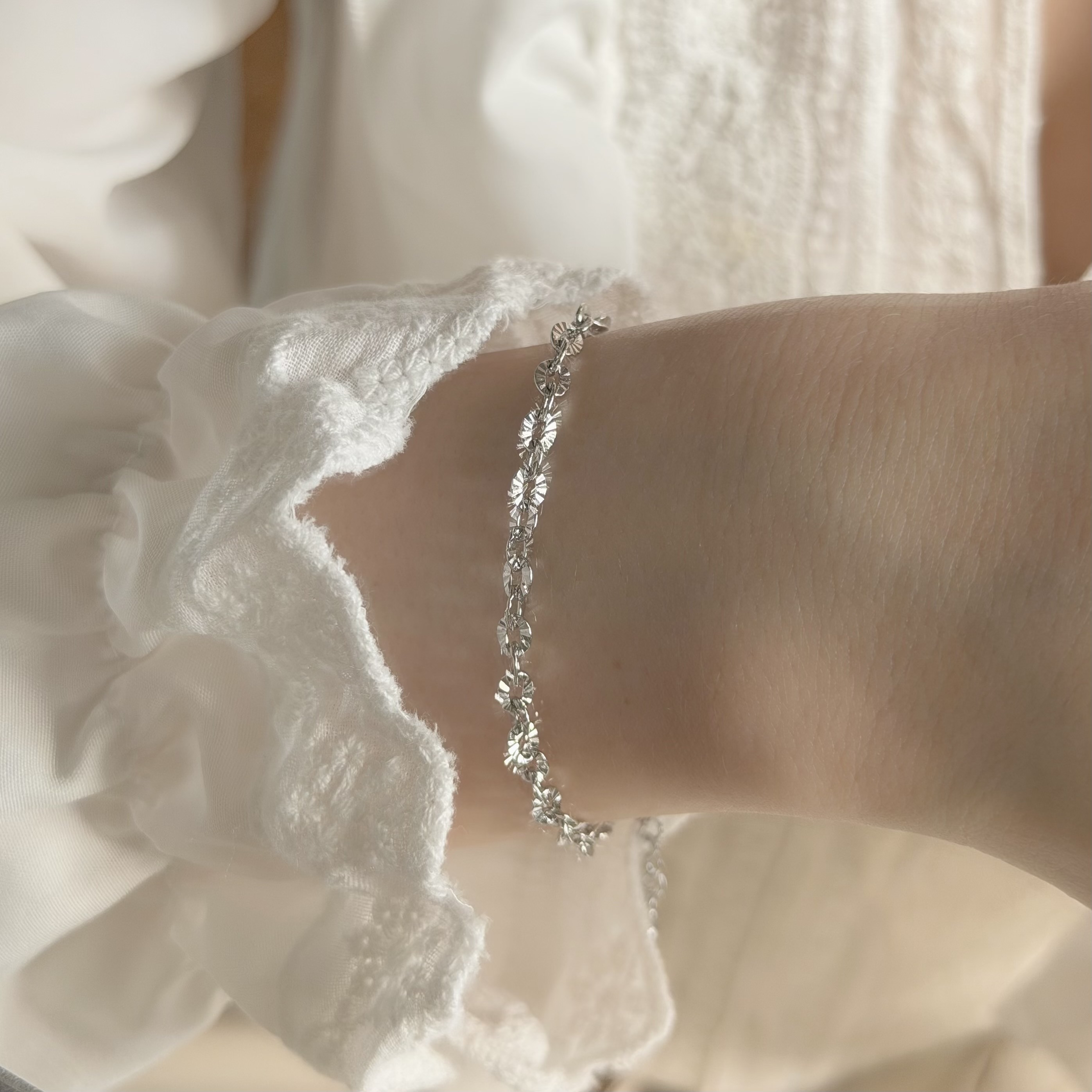 R210【鈦鋼】切割圓片鈦鋼手鏈【直播價350】