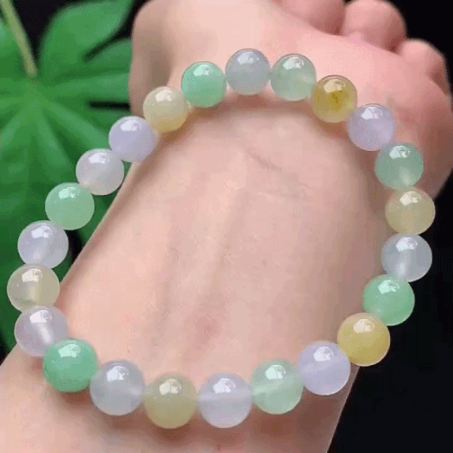 36334 翡翠冰種多彩手串 (8mm直徑)