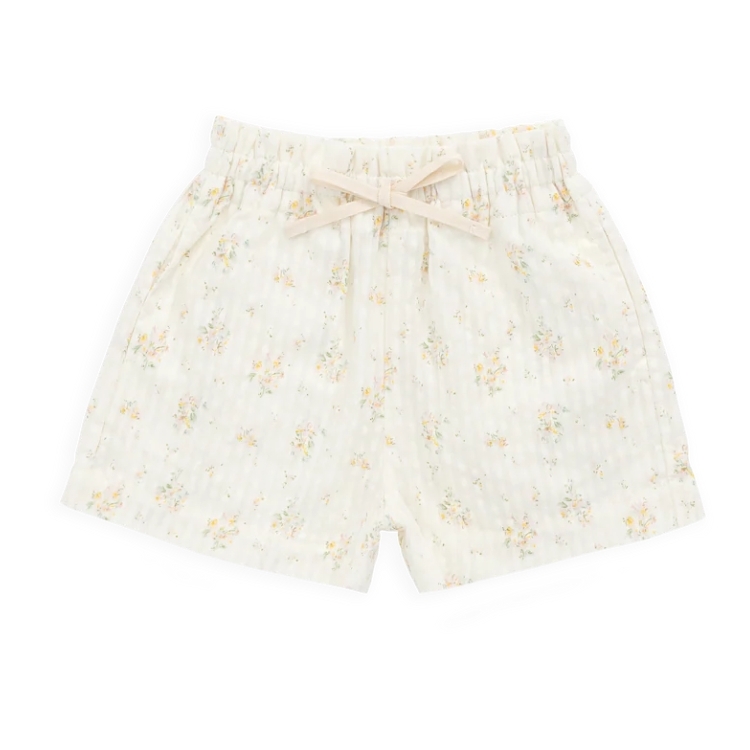 （預購）JAMIEKAY 花卉綁帶短褲 Organic Cotton Selah Short - Justine Parchment
