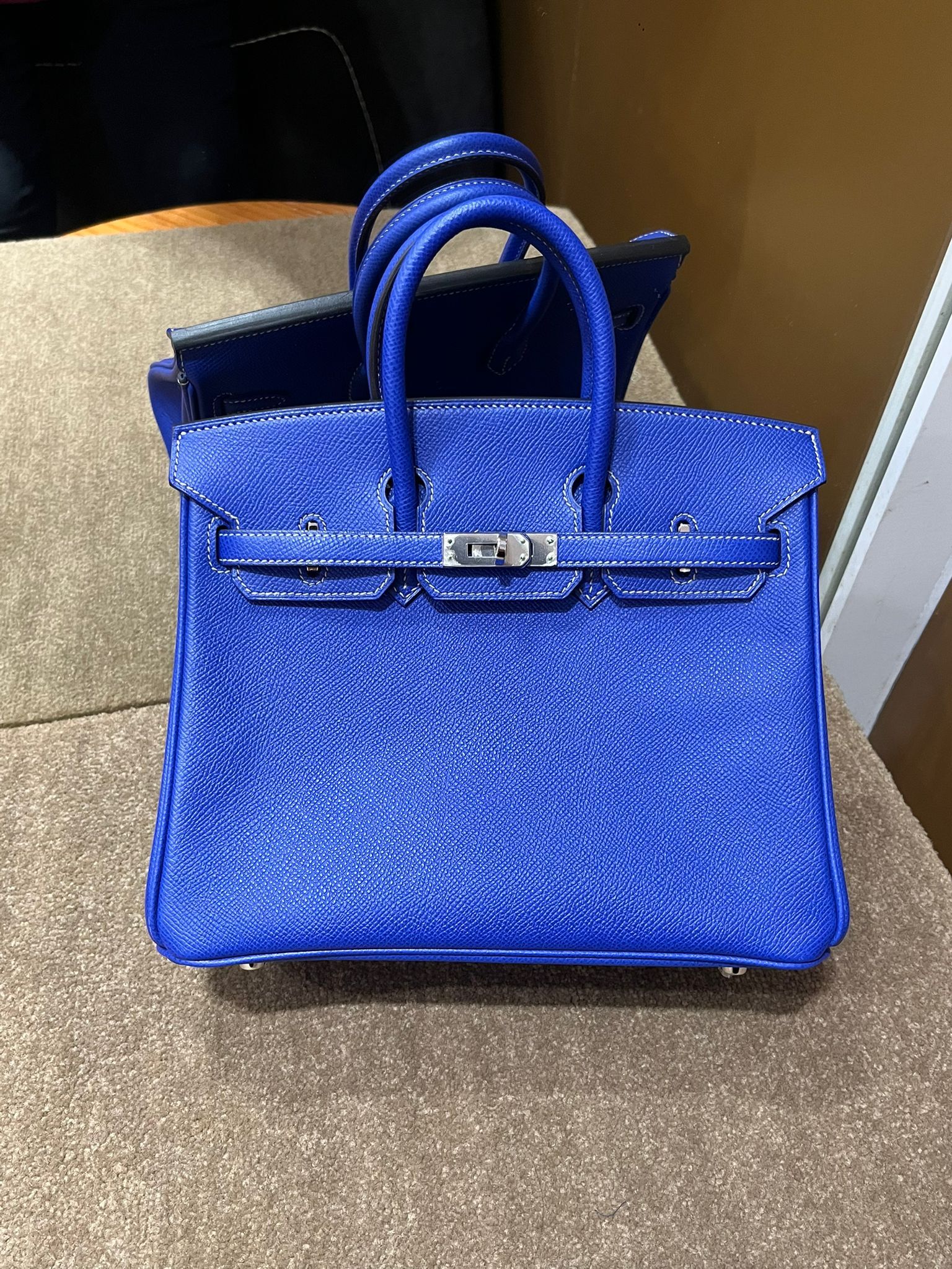 Birkin 25 藍色 ck epsom 方框O （二手98%new）