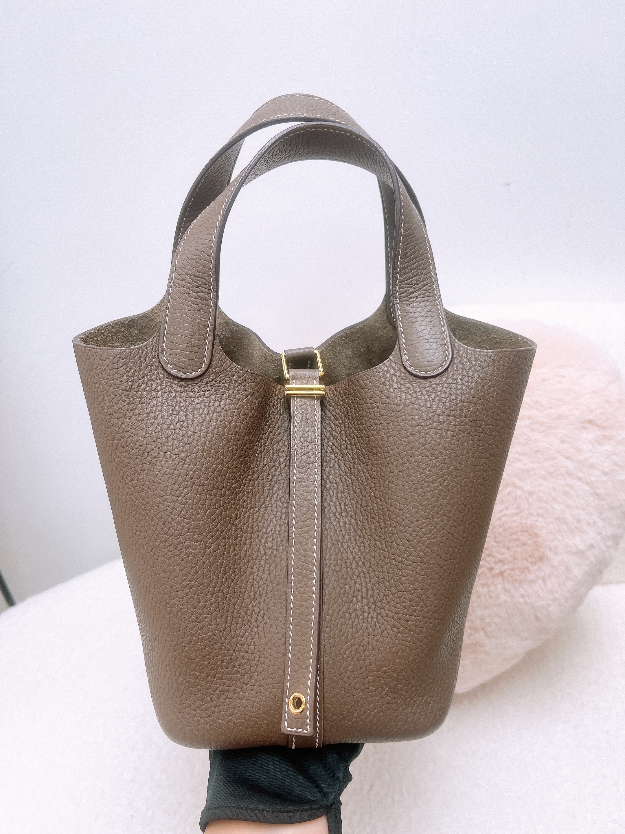 Hermes picotin 18/ etoupe ghw/ stamp d