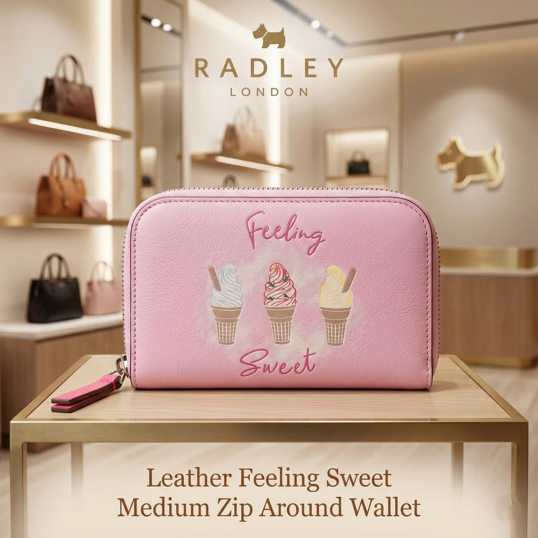 【預購】RADLEY LONDON H031855 皮革中型圓角拉鍊短夾