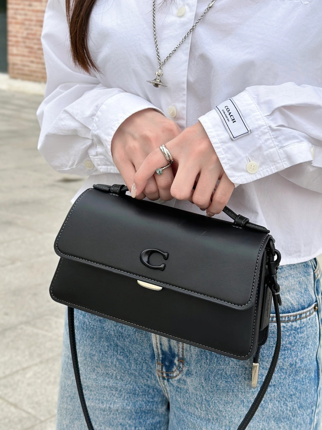 COACH JUNO 23 系列 皮革 梯形 單肩包