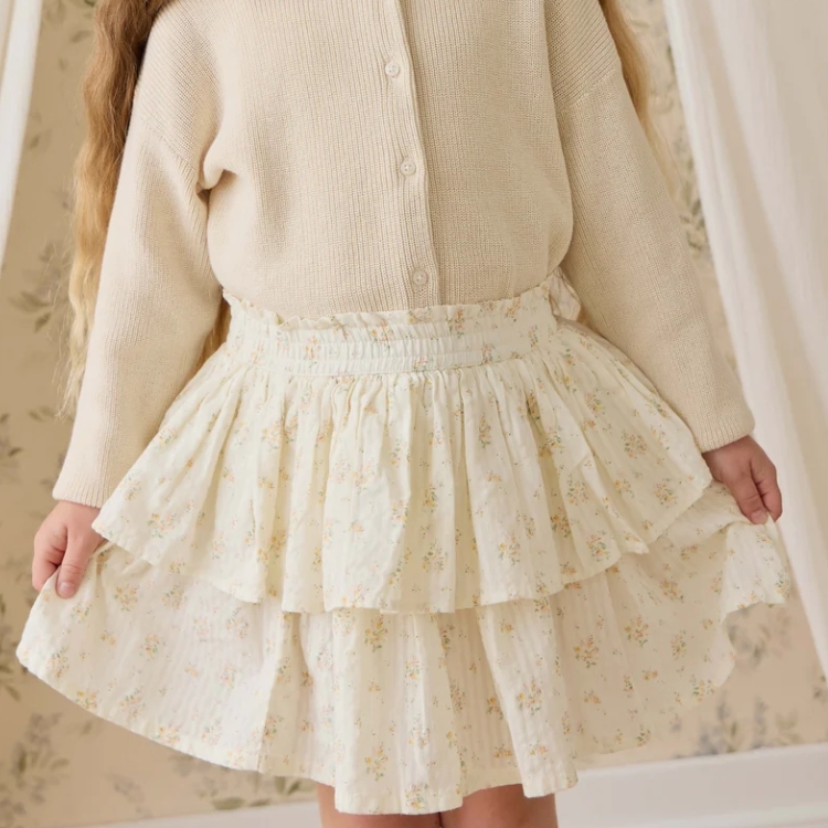 （預購）JAMIEKAY 花卉蛋糕短裙 Organic Cotton Cosette Skirt - Justine Parchment
