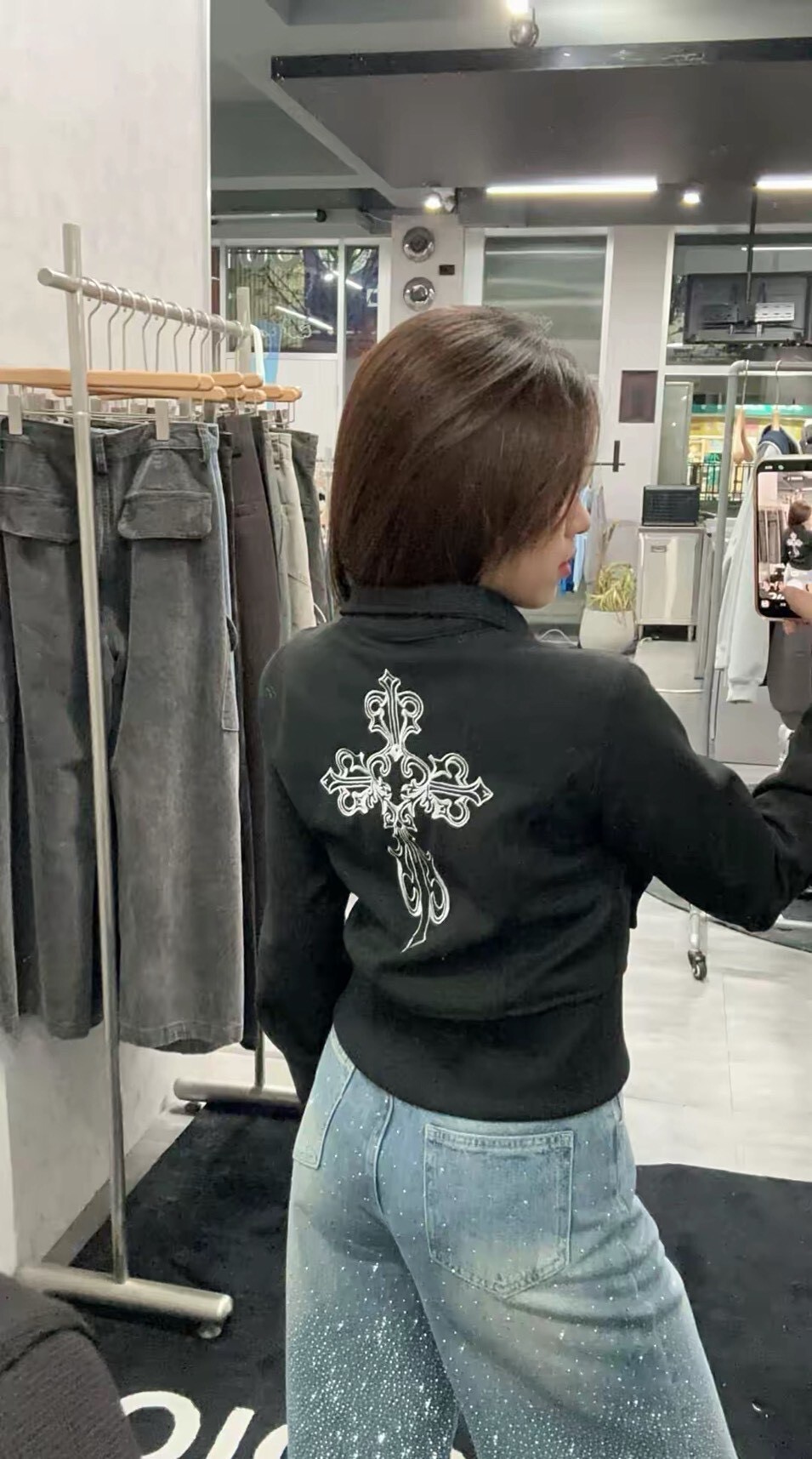 復古歌德十字刺繡短板立領外套