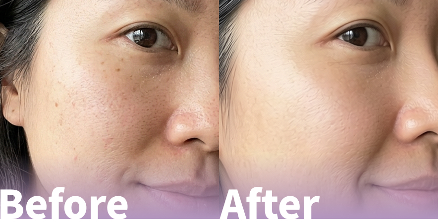 豐傑CC霜使用前、使用後對比圖