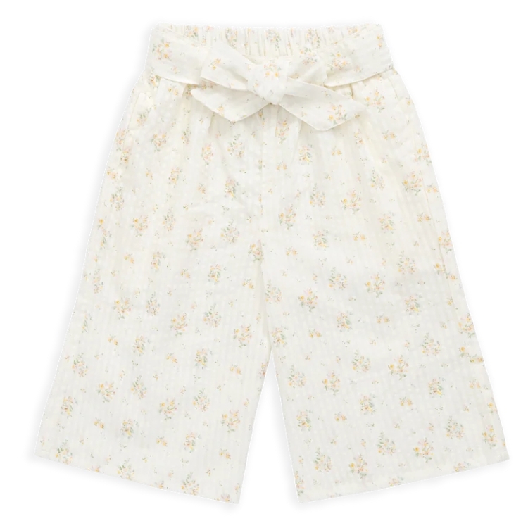 （預購）JAMIEKAY 花卉寬鬆長褲(附腰帶) Organic Cotton Cosette Pant - Justine Parchment