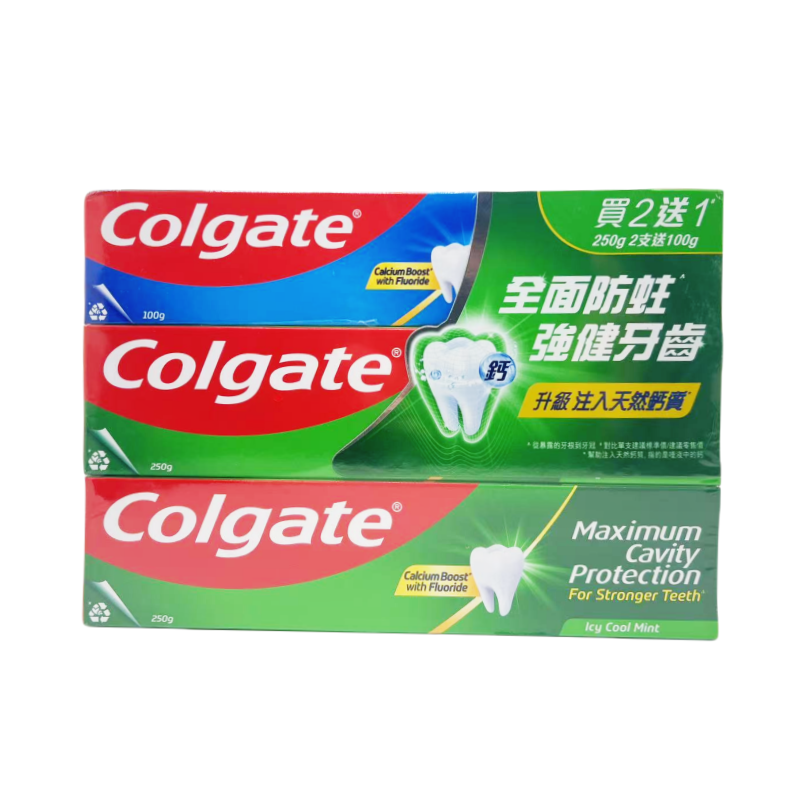 高露潔防蛀薄荷味牙膏 250g x 2枝 送100g (3枝裝/包)