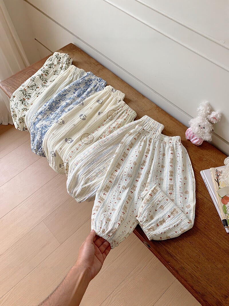 碎花棉紗防蚊褲(90-140)