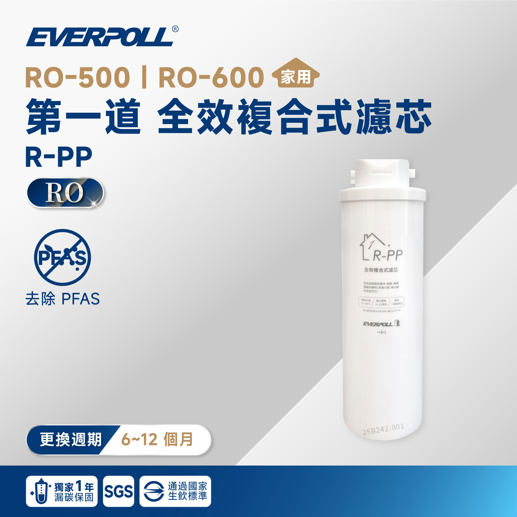 【EVERPOLL 愛科】RO-500｜RO-600 第一道 全效複合式濾芯 R-PP
